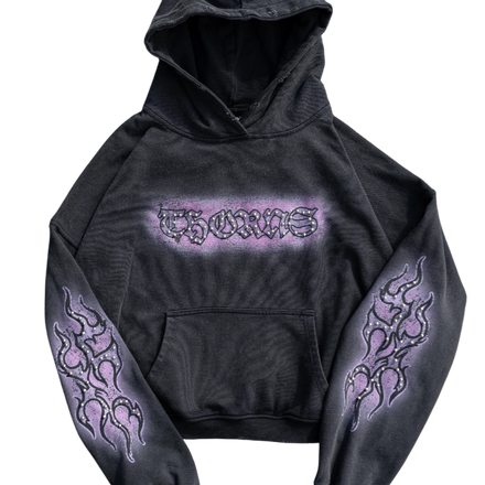 STUDDED FLAME HOODIE
